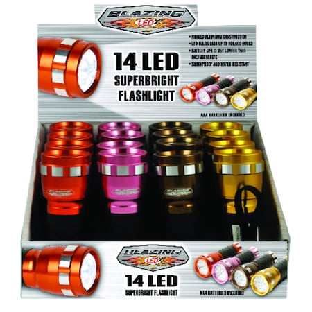 14 LED 85 Lm Assorted LED Flashlight AAA Battery